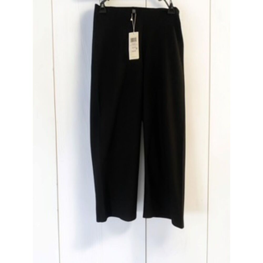 NWT Eileen Fisher Black Straight Cropped Pants XXS/TTP Casual Minimalist System